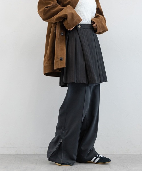 RAGEBLUE（レイジブルー）の「ストライプ/レイヤードプリーツミニスカート（スカート・レディース・ブラック・FREE）」の5枚目の写真