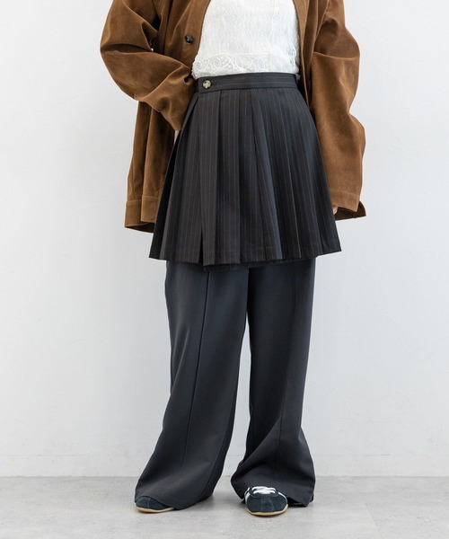 RAGEBLUE（レイジブルー）の「ストライプ/レイヤードプリーツミニスカート（スカート・レディース・ブラック・FREE）」の6枚目の写真
