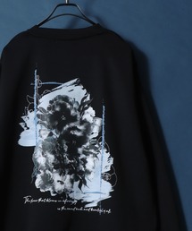 ANPAS | Ponte Fabric Flower Graphic Print SweatShirt/ポンチ 花柄 グラフィックプリント オーバーサイズ スウェット トレーナー トップス メンズ レディース(スウェット)