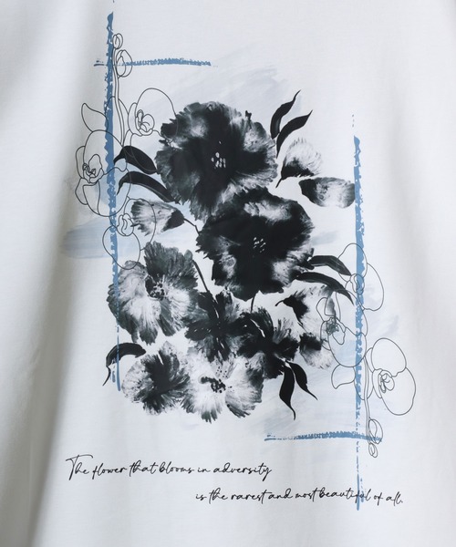 ANPAS(アンパス)の「Ponte Fabric Flower Graphic Print SweatShirt/ポンチ 花柄 グラフィックプリント オーバーサイズ スウェット トレーナー トップス メンズ レディース(スウェット・メンズ・ブラック/ダークグリーン/ホワイト・M/L)」の9枚目の写真