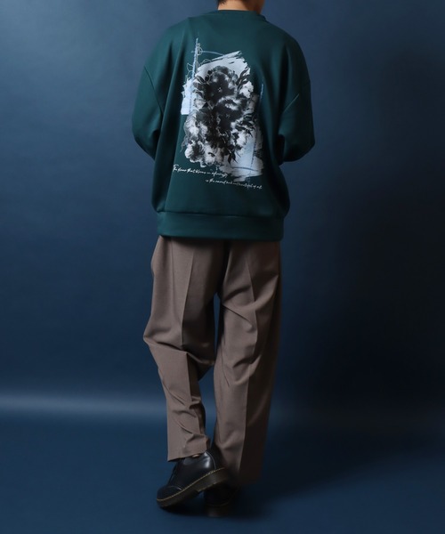 ANPAS(アンパス)の「Ponte Fabric Flower Graphic Print SweatShirt/ポンチ 花柄 グラフィックプリント オーバーサイズ スウェット トレーナー トップス メンズ レディース(スウェット・メンズ・ブラック/ダークグリーン/ホワイト・M/L)」の19枚目の写真