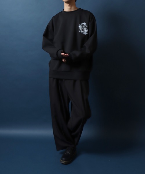 ANPAS(アンパス)の「Ponte Fabric Flower Graphic Print SweatShirt/ポンチ 花柄 グラフィックプリント オーバーサイズ スウェット トレーナー トップス メンズ レディース(スウェット・メンズ・ブラック/ダークグリーン/ホワイト・M/L)」の15枚目の写真