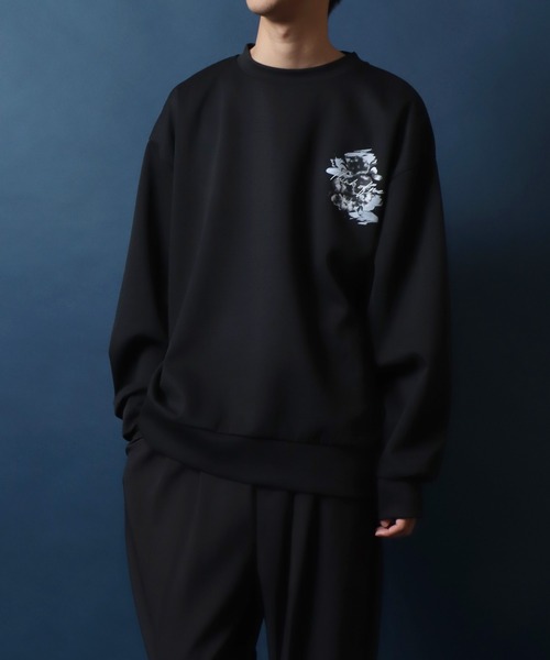 ANPAS(アンパス)の「Ponte Fabric Flower Graphic Print SweatShirt/ポンチ 花柄 グラフィックプリント オーバーサイズ スウェット トレーナー トップス メンズ レディース(スウェット・メンズ・ブラック/ダークグリーン/ホワイト・M/L)」の17枚目の写真