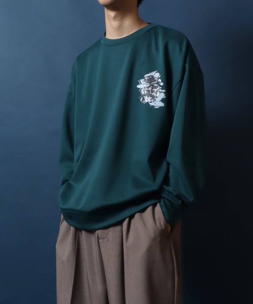 ANPAS(アンパス)の「Ponte Fabric Flower Graphic Print SweatShirt/ポンチ 花柄 グラフィックプリント オーバーサイズ スウェット トレーナー トップス メンズ レディース(スウェット・メンズ・ブラック/ダークグリーン/ホワイト・M/L)」の22枚目の写真
