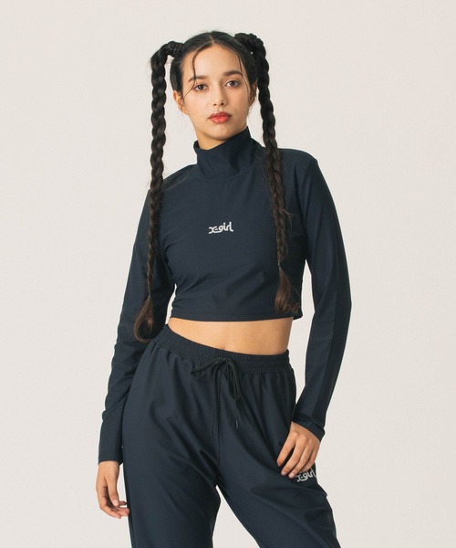X-girl SPORTS(エックスガールスポーツ)の「HIGH NECK SHORT LS TOP(Tシャツ/カットソー・レディース・ブラック/ベージュ・MEDIUM/LARGE)」の8枚目の写真