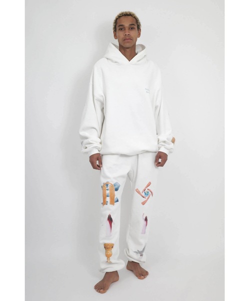 NISHIMOTO IS THE MOUTH(ニシモト イズ ザ マウス)の「SWEAT PANTS | NISHIMOTO IS THE MOUTH(スウェットパンツ・メンズ・ホワイト/ブラック・LARGE/X-LARGE/MEDIUM)」の1枚目の写真