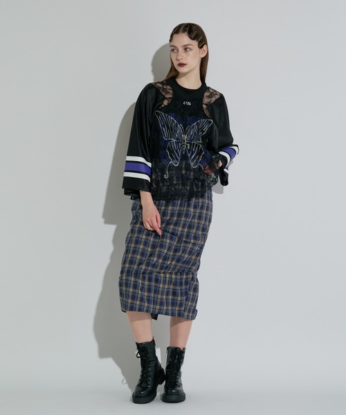 ANNA SUI NYC(アナ スイ エヌ ワイ シー)の「バタフライプリントゲームシャツ(Tシャツ/カットソー・レディース・ブラック/シルバー/ブラウン・FREE)」の8枚目の写真