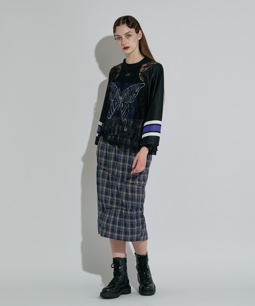 ANNA SUI NYC(アナ スイ エヌ ワイ シー)の「バタフライプリントゲームシャツ(Tシャツ/カットソー・レディース・ブラック/シルバー/ブラウン・FREE)」の9枚目の写真