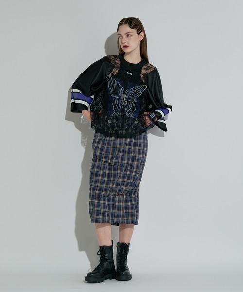 ANNA SUI NYC(アナ スイ エヌ ワイ シー)の「バタフライプリントゲームシャツ(Tシャツ/カットソー・レディース・ブラック/シルバー/ブラウン・FREE)」の10枚目の写真