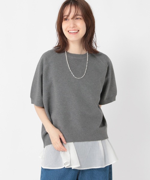 studio CLIP（スタディオクリップ）の「12ゲージスウェットライク半袖プルオーバー（スウェット・レディース・チャコール/ラベンダー/グレー/オフホワイト・FREE）」の4枚目の写真