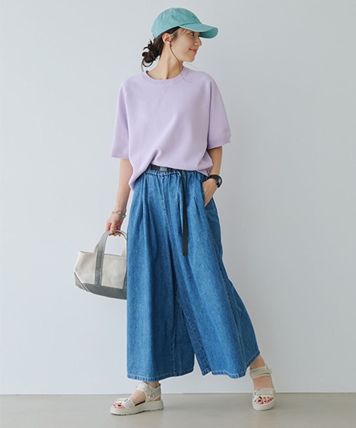 studio CLIP（スタディオクリップ）の「12ゲージスウェットライク半袖プルオーバー（スウェット・レディース・チャコール/ラベンダー/グレー/オフホワイト・FREE）」の22枚目の写真