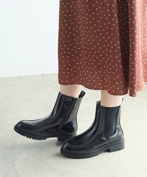 ショート丈 厚底サイドゴアブーツ