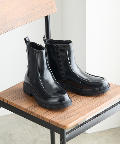 coca(ANDEX shoes product)(コカ)の「ショート丈 厚底サイドゴアブーツ(ブーツ・レディース・ブラック・SMALL/MEDIUM/LARGE)」の22枚目の写真