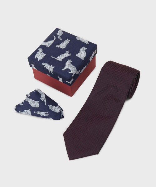 TAKEO KIKUCHI(タケオキクチ)の「【BOXセット】ベーシックネクタイ&リバティハンカチ 特製ギフトセット(ネクタイ・メンズ・グリーン/ボルドー/ピンク系/ネイビー・00)」の6枚目の写真