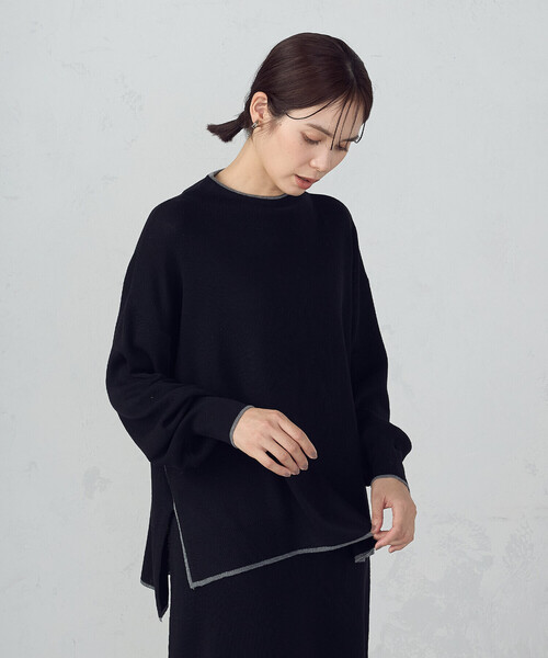 COMME CA ISM(コムサイズム)の「ライン配色 ボトルネックニットプルオーバー / セットアップ対応(ニット/セーター・レディース・ブラウン/ブラック・FREE)」の17枚目の写真