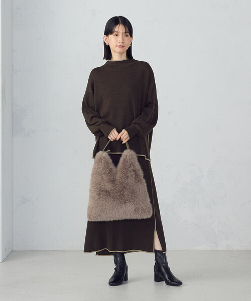 COMME CA ISM(コムサイズム)の「ライン配色 ボトルネックニットプルオーバー / セットアップ対応(ニット/セーター・レディース・ブラウン/ブラック・FREE)」の20枚目の写真