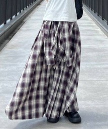 イヴサンローラン チェック総柄ロングフレアスカート S 上品ブランド 古着 イヴサンローラン チェック総柄ロングフレアスカート S 上品