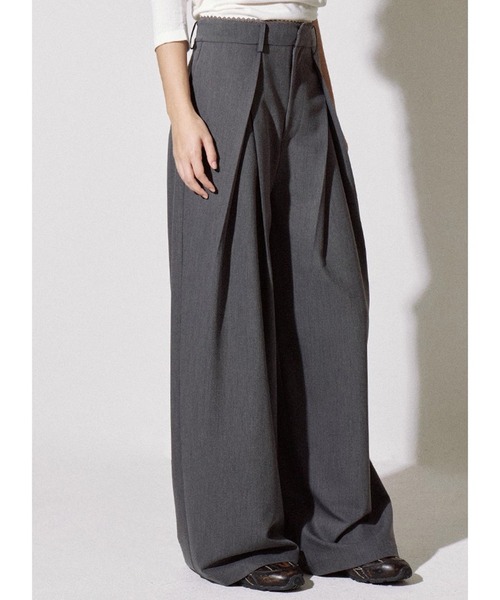 Fano Studios（ファノ ストゥディオズ）の「レースウエスト ダブルタック ワイドスラックス FQ25K012【Fano Studios】【2025AW】（スラックス・レディース・グレー・L/M/S）」の6枚目の写真