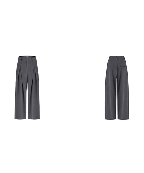 Fano Studios（ファノ ストゥディオズ）の「レースウエスト ダブルタック ワイドスラックス FQ25K012【Fano Studios】【2025AW】（スラックス・レディース・グレー・L/M/S）」の9枚目の写真