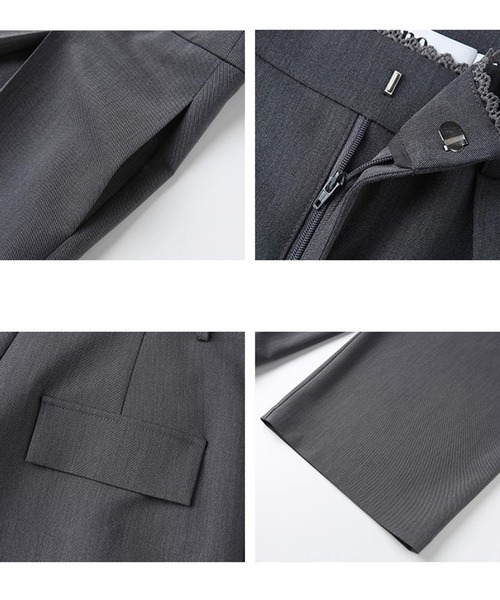 Fano Studios（ファノ ストゥディオズ）の「レースウエスト ダブルタック ワイドスラックス FQ25K012【Fano Studios】【2025AW】（スラックス・レディース・グレー・L/M/S）」の10枚目の写真