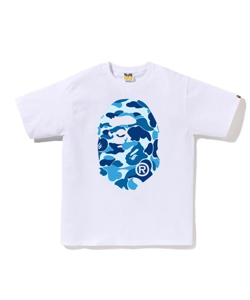 A BATHING APE(アベイシングエイプ)の「ABC CAMO BIG APE HEAD TEE(Tシャツ/カットソー・メンズ・ホワイト×ピンク/ブラック×ブルー/ブラック×ピンク/ホワイト×ブルー/ブラック×グリーン/ホワイト×グリーン・XXX-LARGE/MEDIUM/XX-LARGE/X-LARGE/LARGE/SMALL)」の1枚目の写真