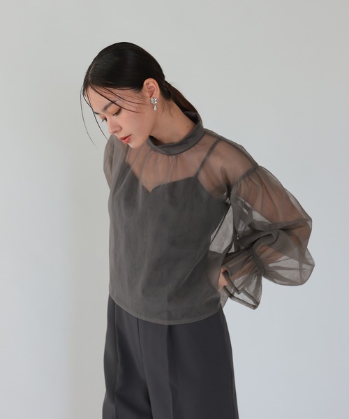 haremode（ハレモード）の「シアートップスオールインワンドレス（ドレス・レディース・チャコール/ブラック/ベージュ・S/M）」の2枚目の写真