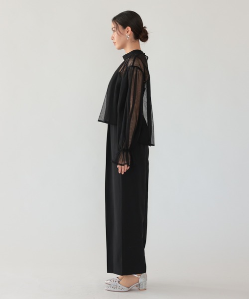 haremode（ハレモード）の「シアートップスオールインワンドレス（ドレス・レディース・チャコール/ブラック/ベージュ・S/M）」の5枚目の写真