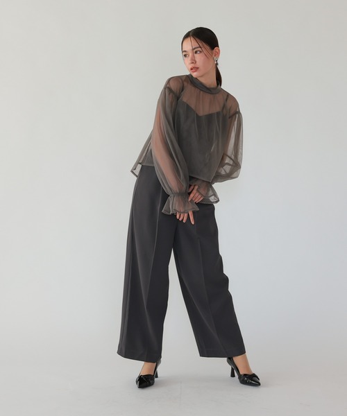 haremode（ハレモード）の「シアートップスオールインワンドレス（ドレス・レディース・チャコール/ブラック/ベージュ・S/M）」の16枚目の写真