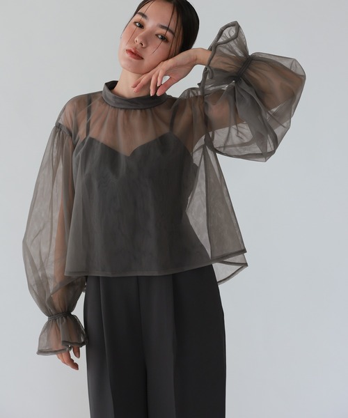 haremode（ハレモード）の「シアートップスオールインワンドレス（ドレス・レディース・チャコール/ブラック/ベージュ・S/M）」の14枚目の写真