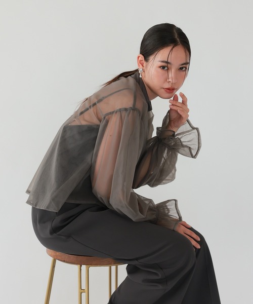 haremode（ハレモード）の「シアートップスオールインワンドレス（ドレス・レディース・チャコール/ブラック/ベージュ・S/M）」の13枚目の写真