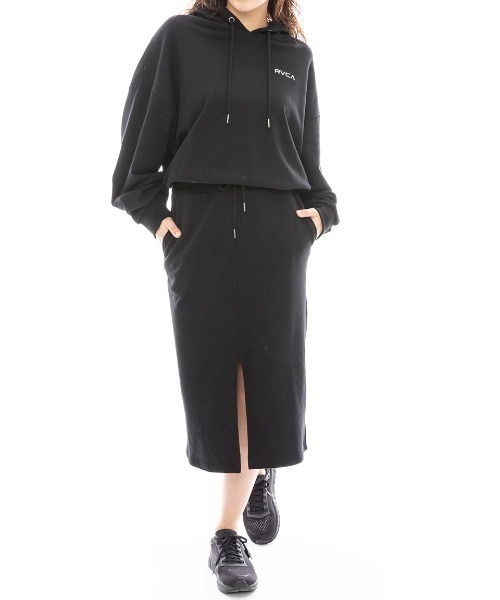 RVCA(ルーカ)の「【RVCA/ルーカ】24AW MINI RVCA FRONT SLIT/スウェットワンピース(ワンピース・レディース・ブラック/グレー・MEDIUM/SMALL)」の3枚目の写真