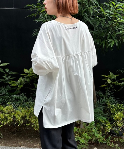 JETSET SOLO PLUS （ジェットセットソロプラス）の「【FONT LAB】フロッキーロゴシルケットロングTシャツ（Tシャツ/カットソー・レディース・オフホワイト・FREE）」の3枚目の写真