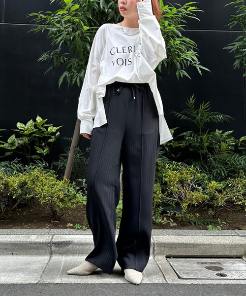 JETSET SOLO PLUS （ジェットセットソロプラス）の「【FONT LAB】フロッキーロゴシルケットロングTシャツ（Tシャツ/カットソー・レディース・オフホワイト・FREE）」の4枚目の写真