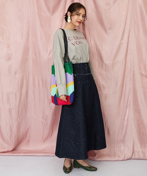 JETSET SOLO PLUS （ジェットセットソロプラス）の「【FONT LAB】フロッキーロゴシルケットロングTシャツ（Tシャツ/カットソー・レディース・オフホワイト・FREE）」の8枚目の写真