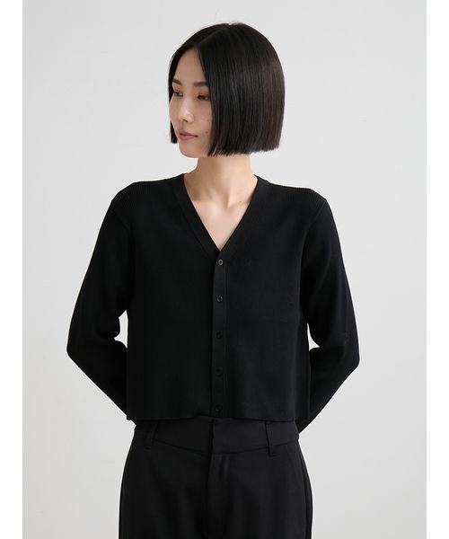 MIESROHE ミースロエ　パターンスクエアニットカーディガン　黒 MIESROHE パターンスクエアニットカーディガン 黒 MIESROHE