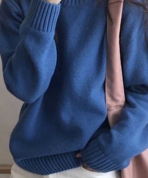 cammie(キャミー)の「クルーネックオーバーサイズニット(ニット/セーター・レディース・ホワイト/ブルー/ベージュ/ブラック・F)」の17枚目の写真
