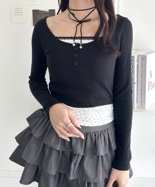 トップス Tyamusan0105 アニュアンス anuans シルクブレンドVネックニットトップス