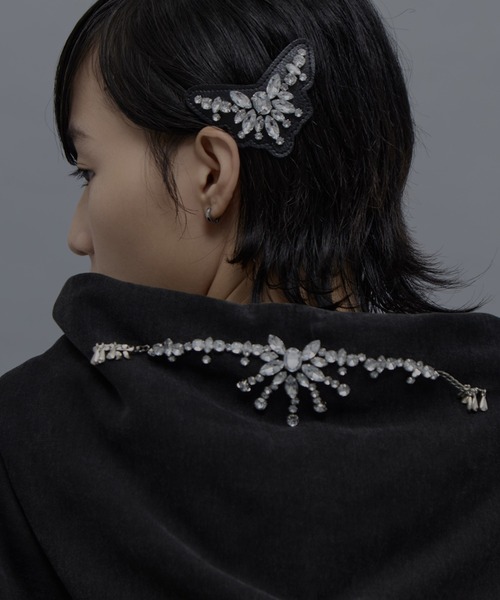 tanakadaisuke/タナカダイスケ】bijou mini tiara barrette left