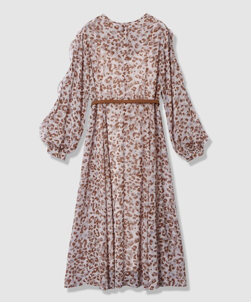 ✨極美品✨24SS アナイ レオパードプリントフリルワンピース セール】レオパードプリントフリルスリーブワンピース（ワンピース