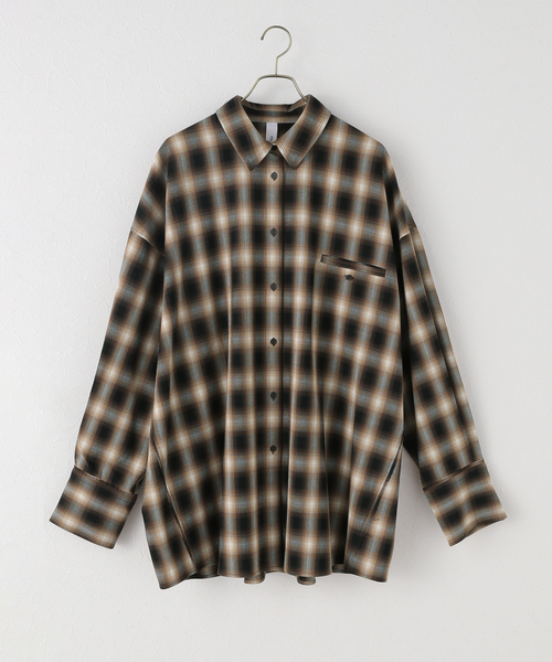 PROVOKE/プロヴォーク】 OMBRE CHECK SH BIG：シャツ（シャツ/ブラウス