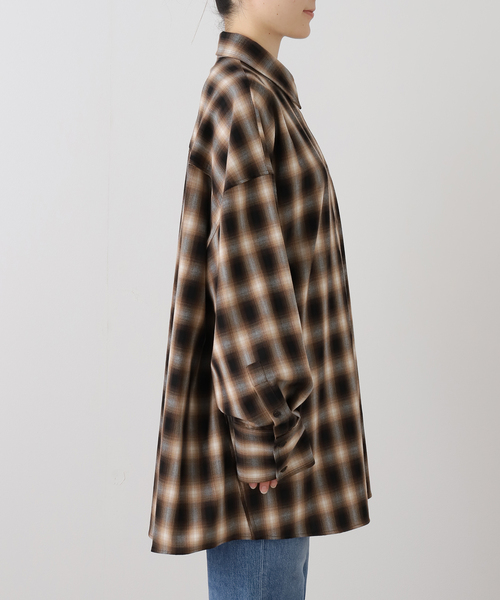 PROVOKE/プロヴォーク】 OMBRE CHECK SH BIG：シャツ（シャツ/ブラウス