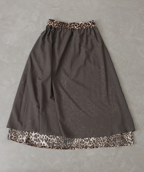 マットサテンレオパ マキシスカート（スカート）｜JOURNAL