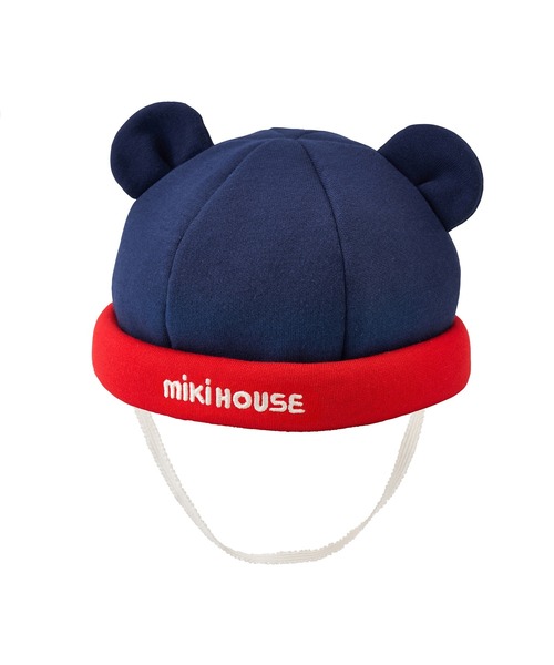 MIKI HOUSE(ミキハウス)の「耳付き帽子(キャップ・キッズ・ネイビー/ホワイト・S(48-52cm)/SS(44-48cm))」の2枚目の写真
