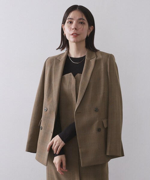 【日本製】kolor 縮絨 ウールブレンド ダブルジャケット チェック グレンチェックダブルジャケット/セットアップ対応可【洗える