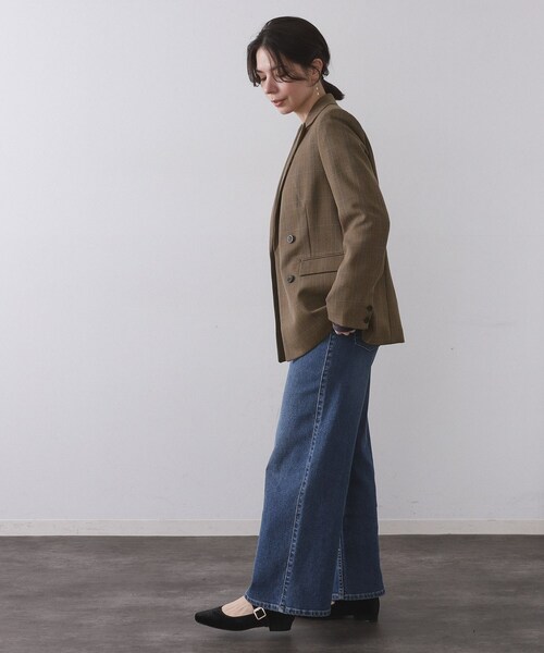 OPAQUE.CLIP（オペークドットクリップ）の「グレンチェックダブルジャケット/セットアップ対応可【洗える】（テーラードジャケット・レディース・グレー系1/ダークブラウン系1・40/38/42）」の7枚目の写真