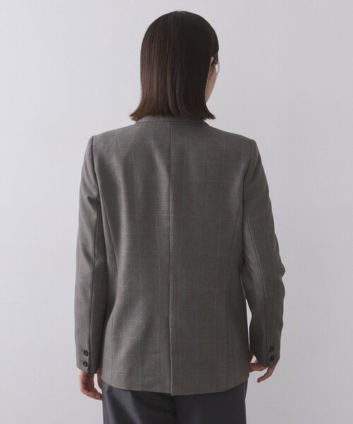 OPAQUE.CLIP（オペークドットクリップ）の「グレンチェックダブルジャケット/セットアップ対応可【洗える】（テーラードジャケット・レディース・グレー系1/ダークブラウン系1・40/38/42）」の17枚目の写真