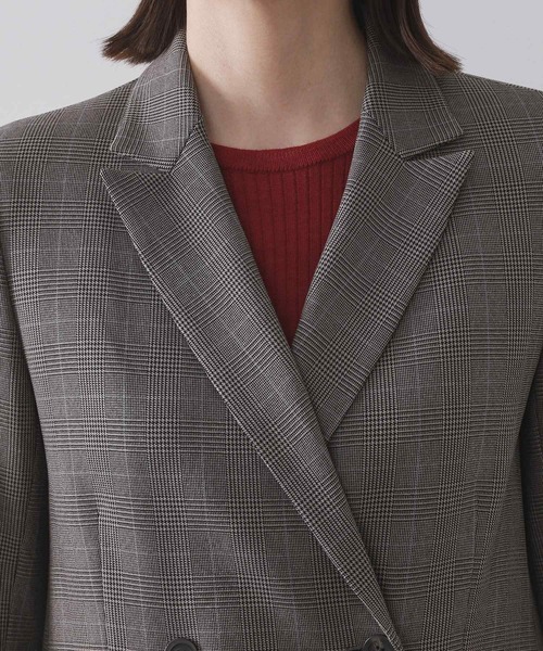 OPAQUE.CLIP（オペークドットクリップ）の「グレンチェックダブルジャケット/セットアップ対応可【洗える】（テーラードジャケット・レディース・グレー系1/ダークブラウン系1・40/38/42）」の18枚目の写真
