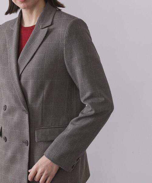OPAQUE.CLIP（オペークドットクリップ）の「グレンチェックダブルジャケット/セットアップ対応可【洗える】（テーラードジャケット・レディース・グレー系1/ダークブラウン系1・40/38/42）」の19枚目の写真