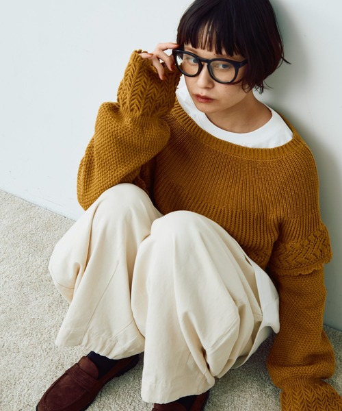 Crisp(クリスプ)の「クロップドボリュームパンツ(チノパンツ・レディース・アイボリー/ブラック/ブラウン・FREE)」の11枚目の写真