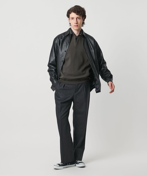 UNITED ARROWS（ユナイテッドアローズ）の「フォーシーズンズ ミラノリブ スキッパー ニット（ニット/セーター・メンズ・ナチュラル/ダークグレー・L/S/M/XL）」の3枚目の写真